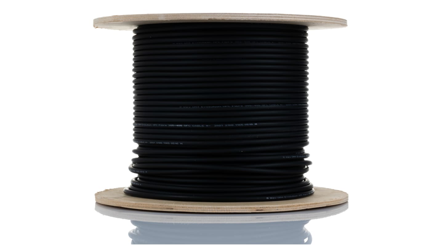 Cable de fibra óptica RS PRO OM4 de 8 núcleos, long. 100m, funda de , funda libre de halógenos y bajo nivel de humo