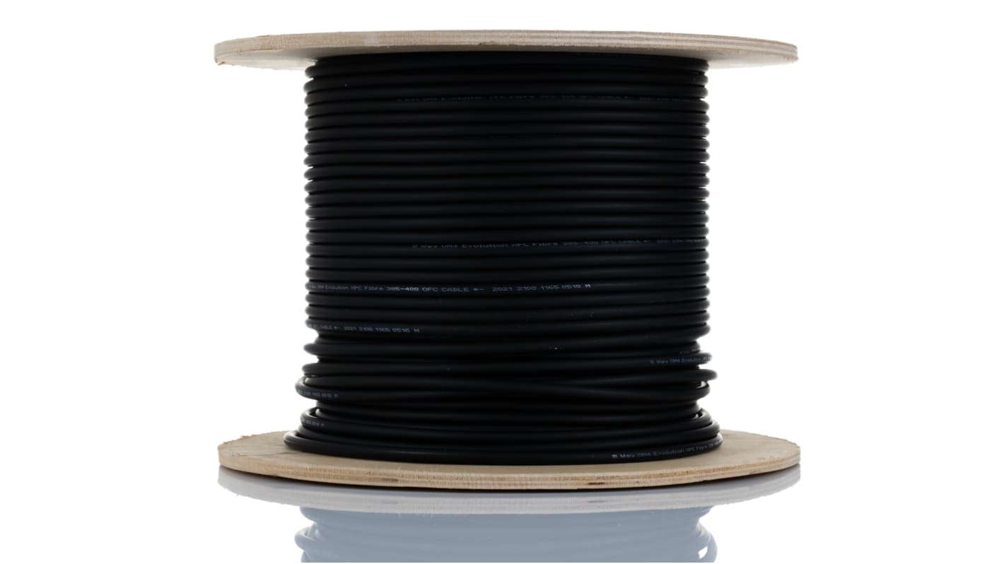 RS PRO OM4 Multi Mode OM4 Fibre Optic Cable, Black, 200m