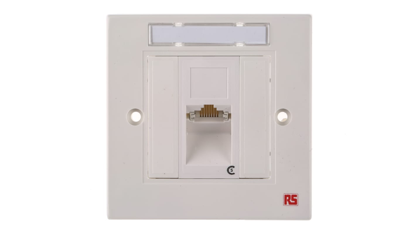 RS PRO Angled Cat5e 1 Way RJ45 Face Plate,With STP Shield Type