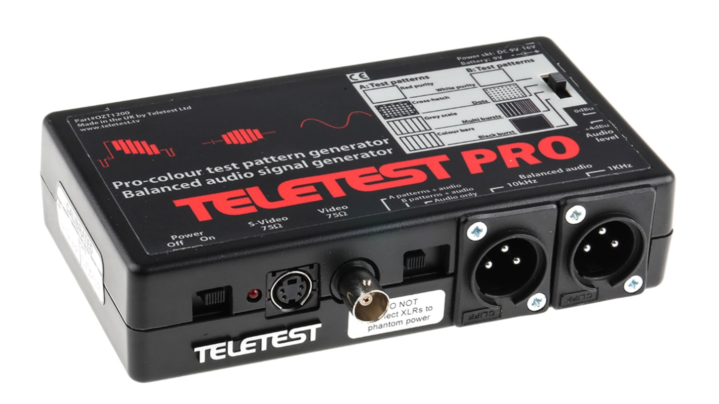 Generatore di pattern, Teletest OZT1200, uscita video Composito, connessione , presa Presa DIN 4 pin, presa BNC, test