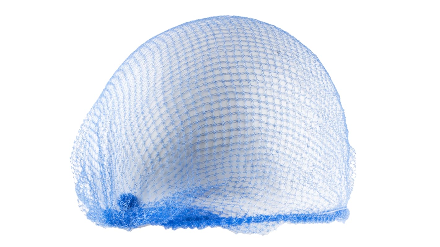 PAL Blue Disposable Hair Net for Food Industry, Industrial Use, One-Size, Hair Net Type, Non-Metal Detectable, 100 per