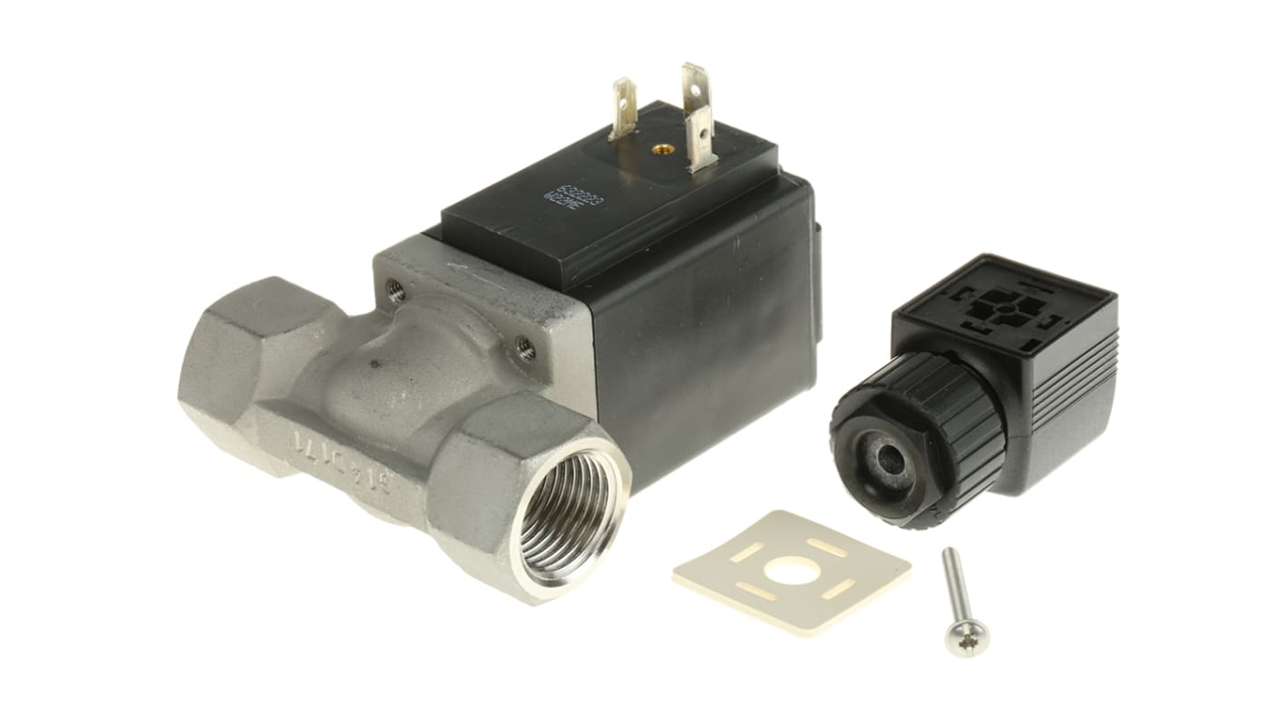 Burkert Solenoid Valve 049053, 2 port(s) , NC, 110 V ac, 1/2in