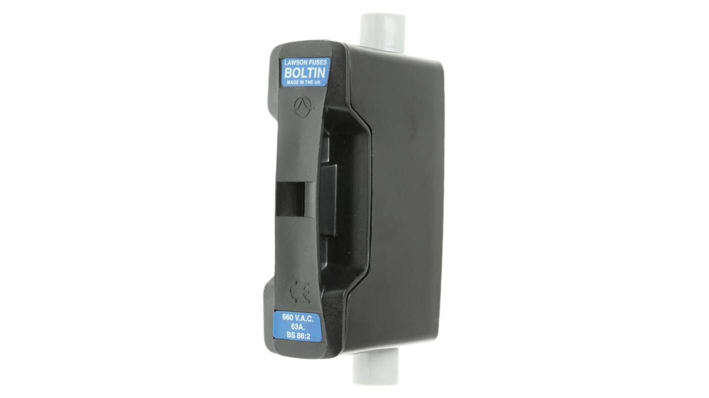 Lawson Fuses 63A Rail Mount Fuse Holder for A3 Fuse, 690V ac