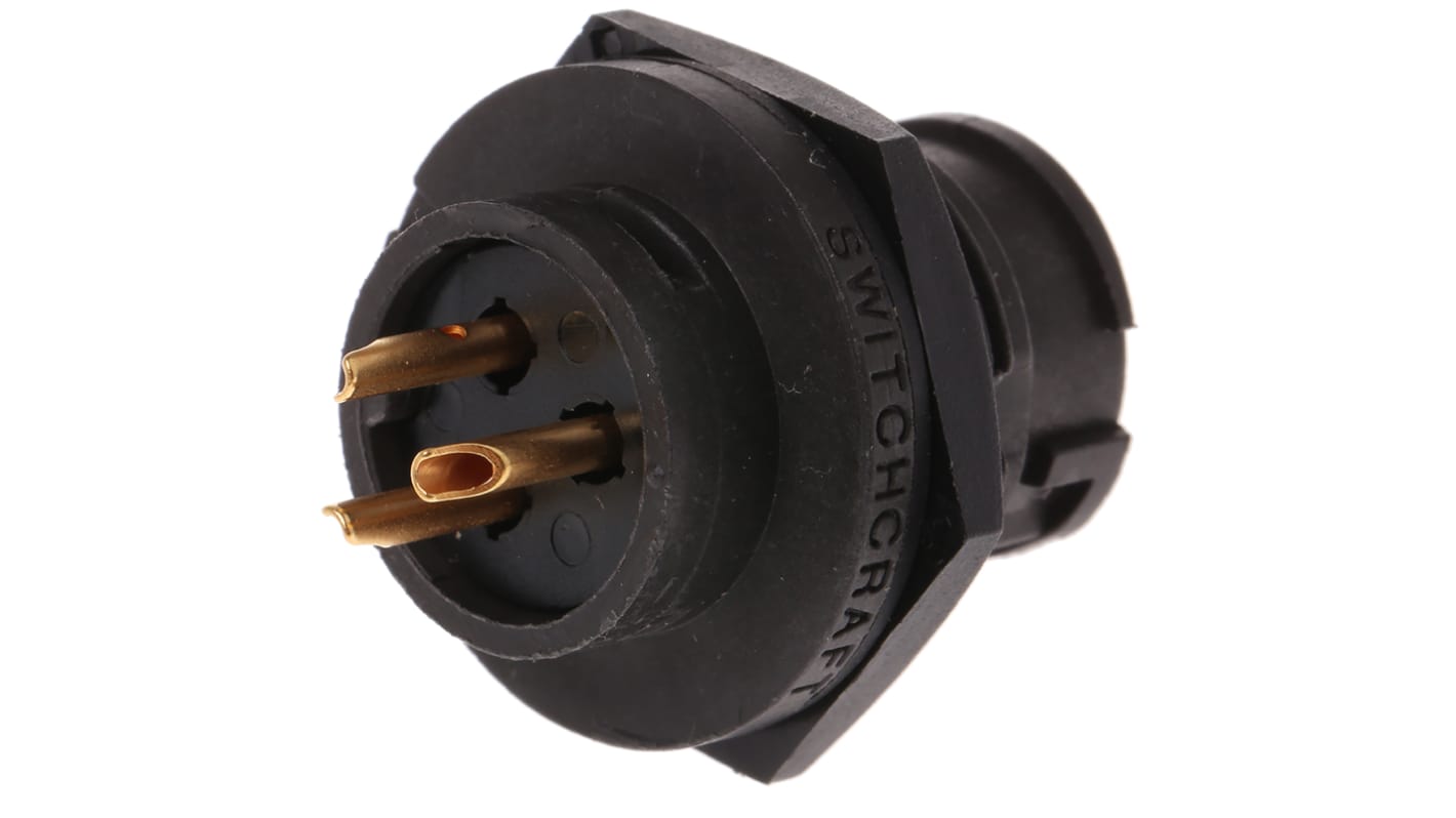 Conector circular Switchcraft hembra serie EN3 de 3 vías hembra, Montaje en Panel, IP68, IP69K