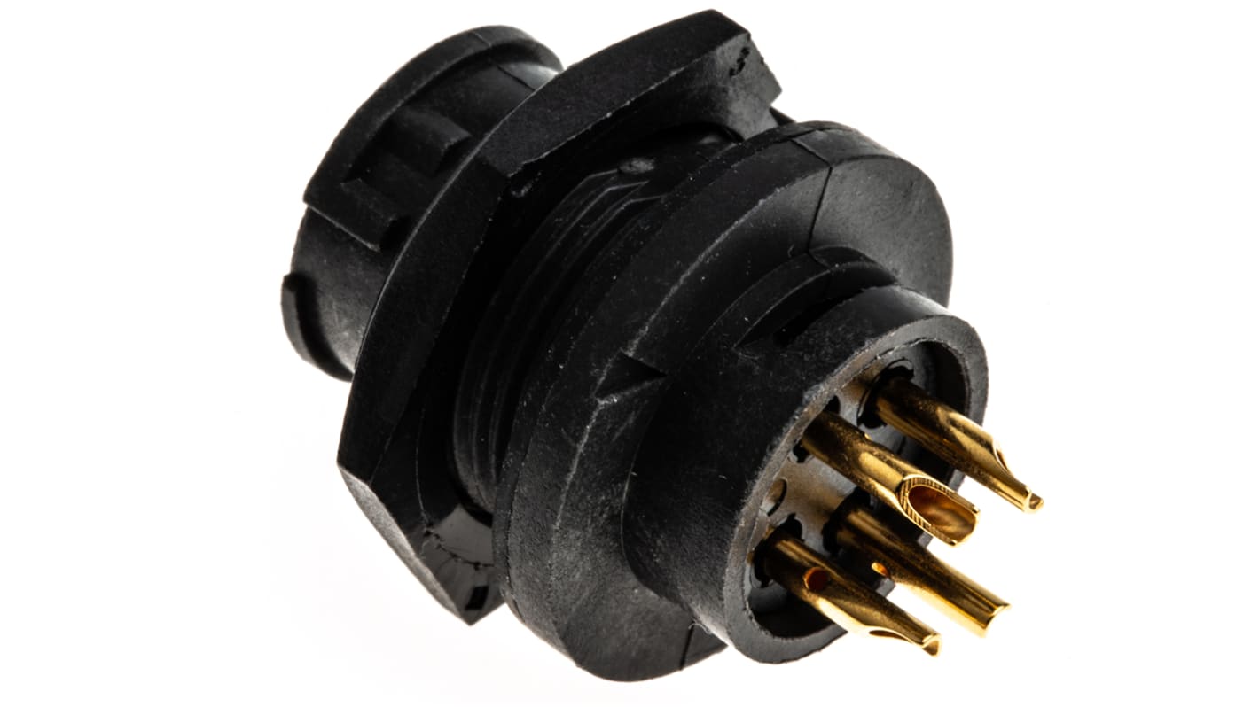 Conector circular Switchcraft hembra serie EN3 de 4 vías hembra, Montaje en Panel, IP68, IP69K