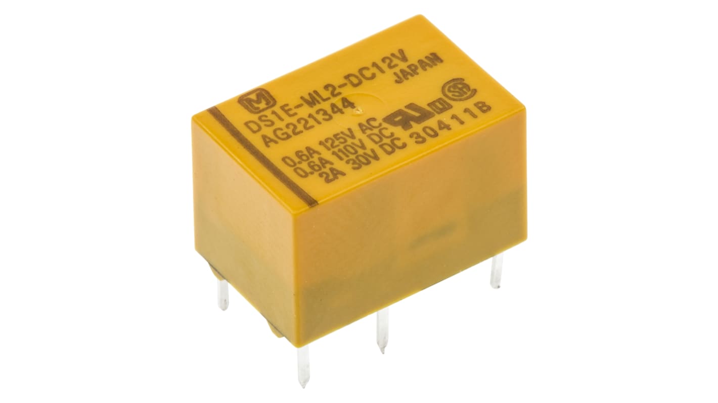 SPDT PCB Mount Latching Relay 2 A, 12V dc For Use In General Purpose Applications