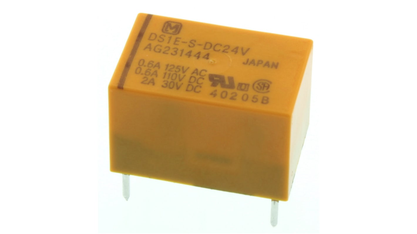 Relé de señal sin enclavamiento Panasonic DS, SPST, 24V dc, 3 A dc, montaje en PCB