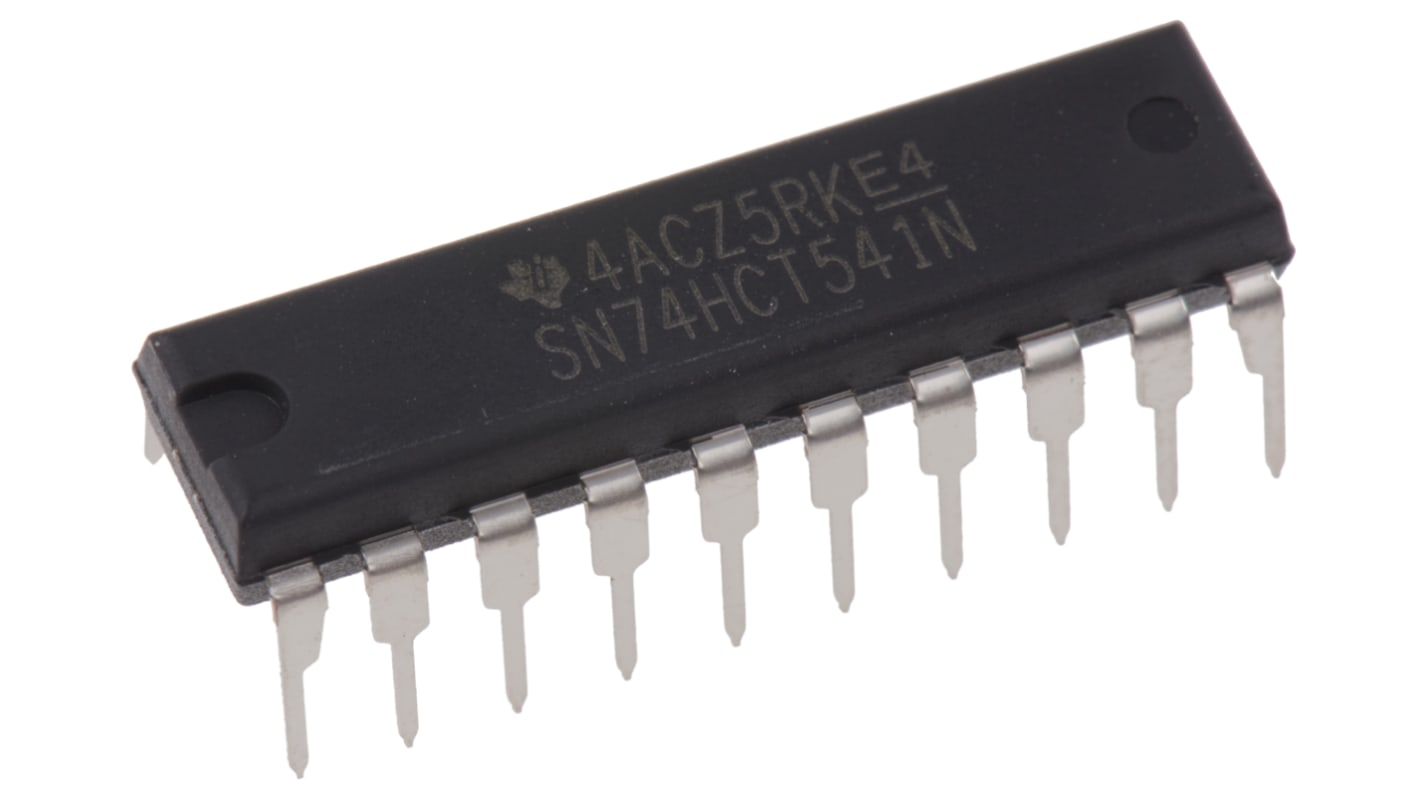 Texas Instruments バッファ,ラインドライバスルーホール, 20-Pin, 回路数:8, SN74HCT541N