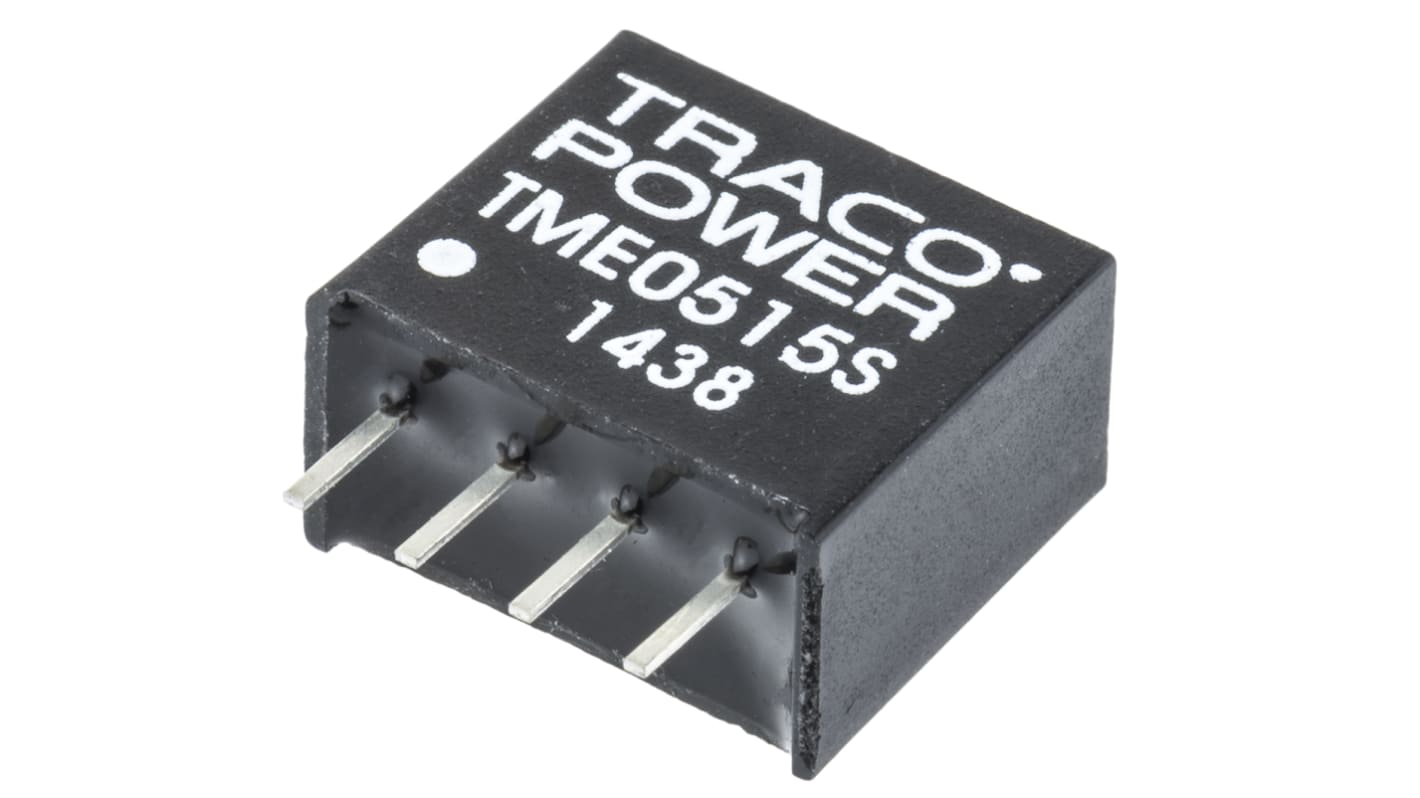 TRACOPOWER TME DC-DC Converter, 15V dc/ 65mA Output, 4.5 → 5.5 V dc Input, 1W, Through Hole, +85°C Max Temp