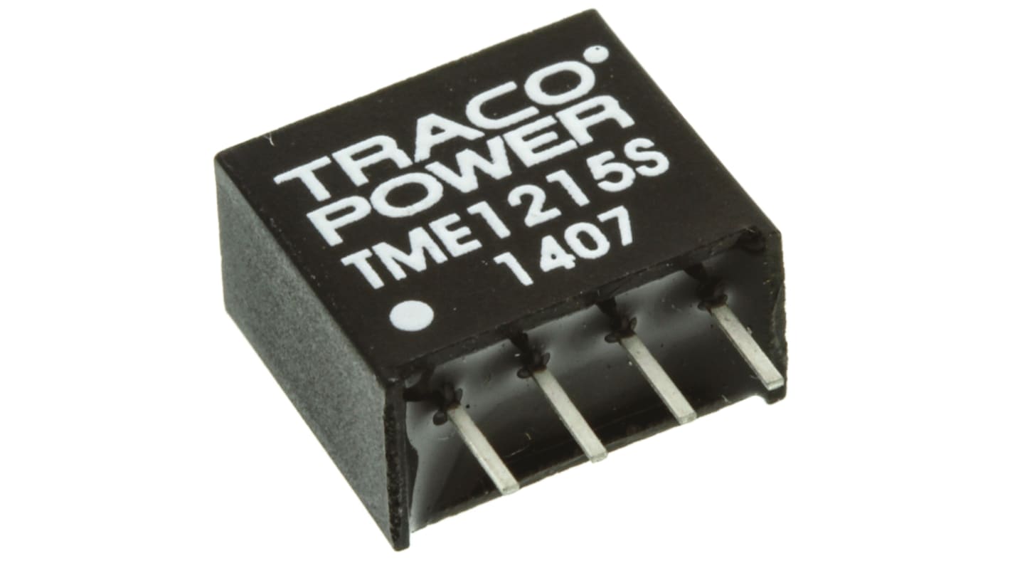 TRACOPOWER DC-DCコンバータ Vout：15V dc 10.8 → 13.2 V dc, 1W, TME 1215S