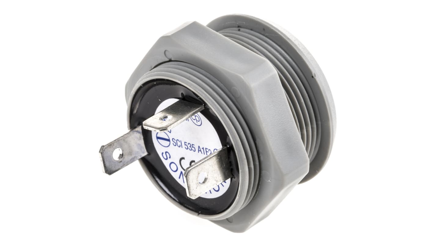 Cicalino piezo Sonitron, 35V cc, Ø 36.5mm, 77dB, tono Multifunzione, Su foro