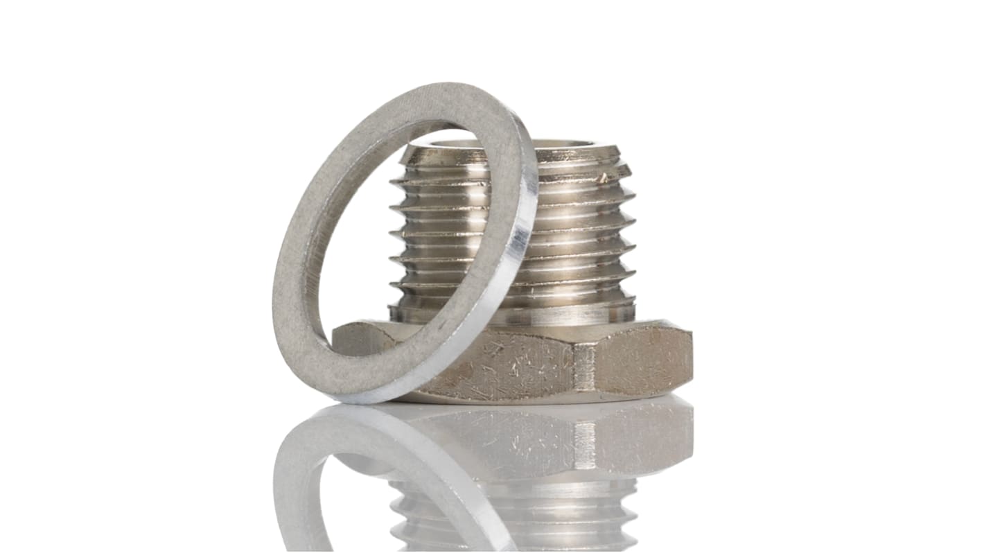 Norgren 1/4 in Male Nickel Plated Brass Plug Fitting for G1/4in