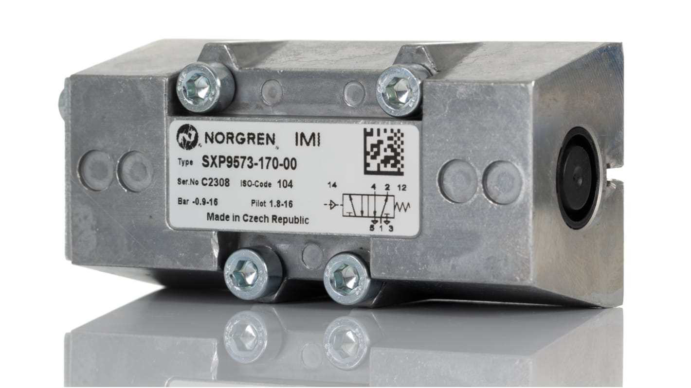 Electroválvula neumática Norgren, Serie Estrella ISO, Función 5/2, Piloto/Resorte, Sub Base, 1230l/min