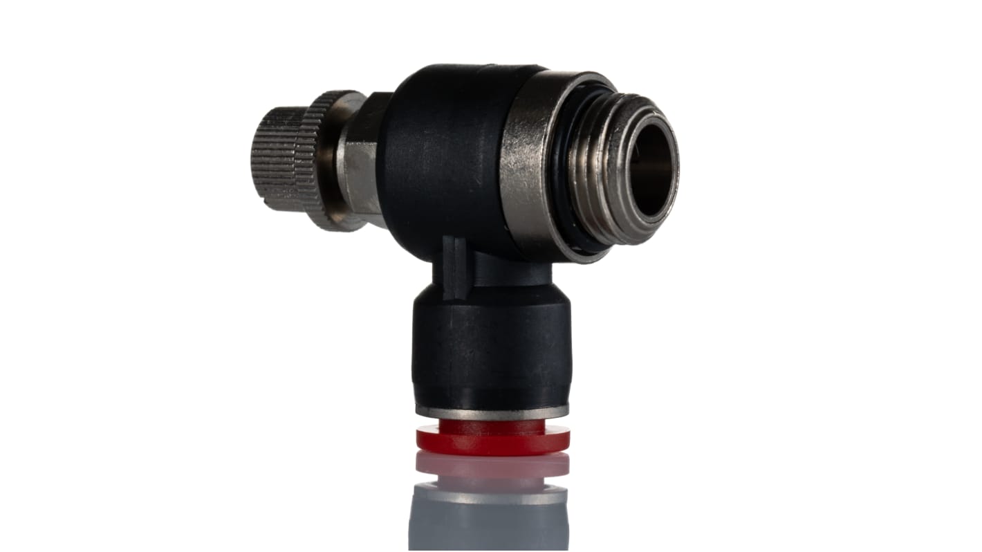 Regolatore di flusso Norgren serie Pneutic C., ingresso G 3/8 Maschio, ingresso tubo 10mm, uscita tubo 10mm