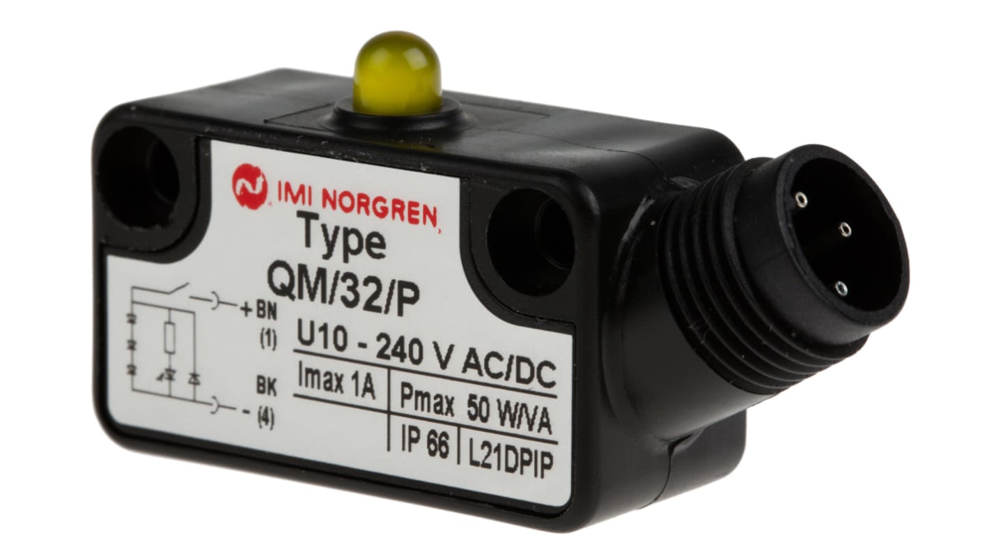 Norgren Reed Reed Switch, IP66, 10 → 240V ac/dc, NO Operation, QM/32, with LED indicator