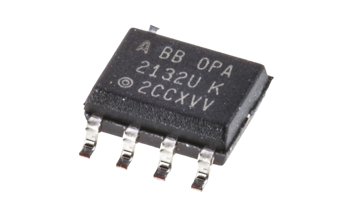 Texas Instruments オペアンプ, 表面実装, 2回路, デュアル電源, OPA2132UA