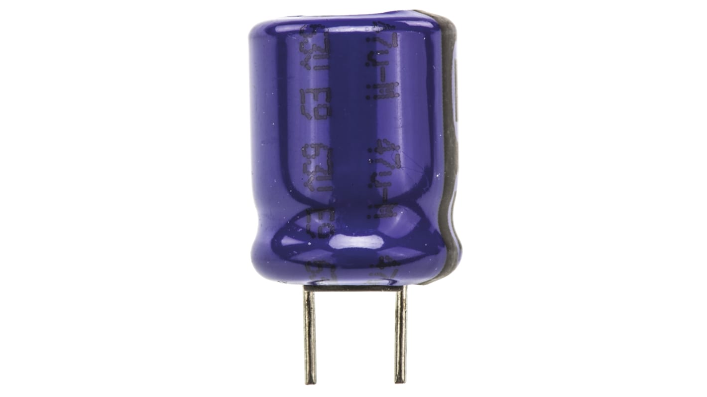 Vishay 136 RVI, THT Aluminium-Elektrolyt Kondensator 47μF ±20% / 63V dc, Ø 10mm x 12mm, bis 105°C