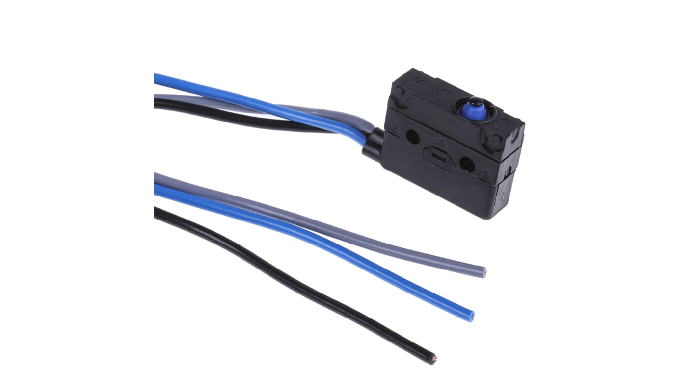 Crouzet Mikroschalter – Knopfbetätiger, Schnellverbindung, 6 A @ 250 V AC, SPDT, IP67, 2,5 N, –40 °C Bis +125 °C