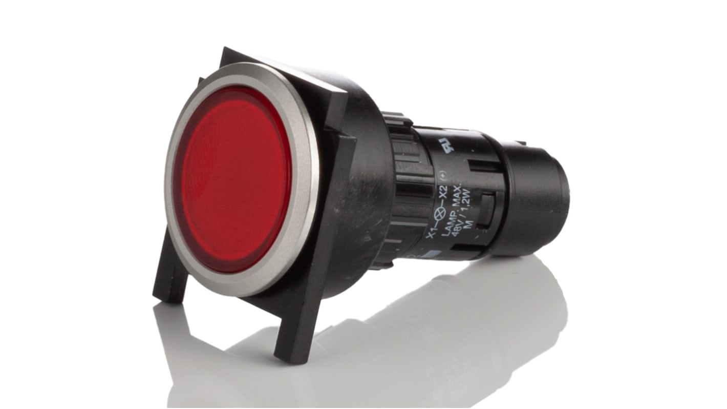 EAO, 61, Panel Mount Red LED Pilot Light, 16mm Cutout, IP65, Round