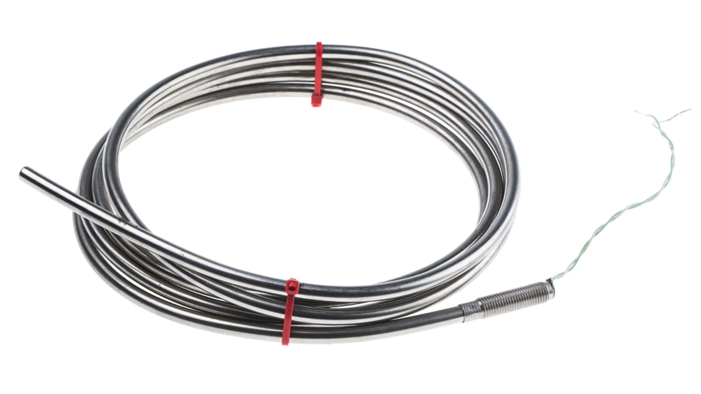 RS PRO hőelem, 100mm hosszú kábel, K típusú, Inconel 600 anyagú szonda, 2m-es szonda nak nek +1100°C IEC