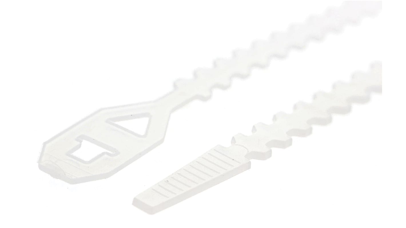 Essentra Cable Tie, Releasable, 150mm x 6.4 mm, Natural PP, Pk-100