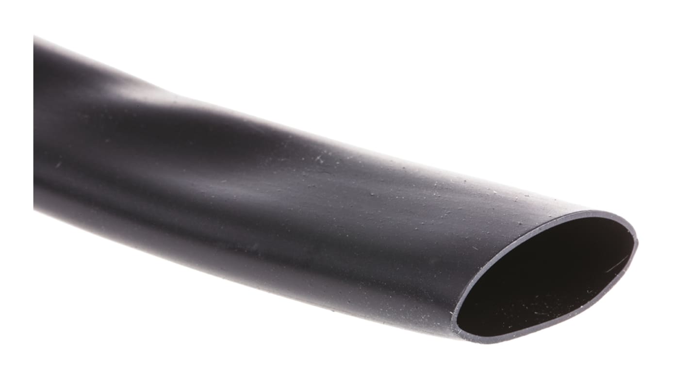 TE Connectivity DR-25 Wärmeschrumpfschlauch, Elastomer Schwarz, Ø 12.7mm Schrumpfrate 2:1, Länge 7m