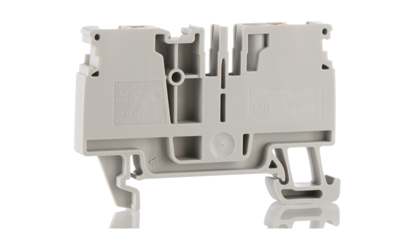 Bloc de jonction de traversée Rockwell Automation 1492-P, Gris