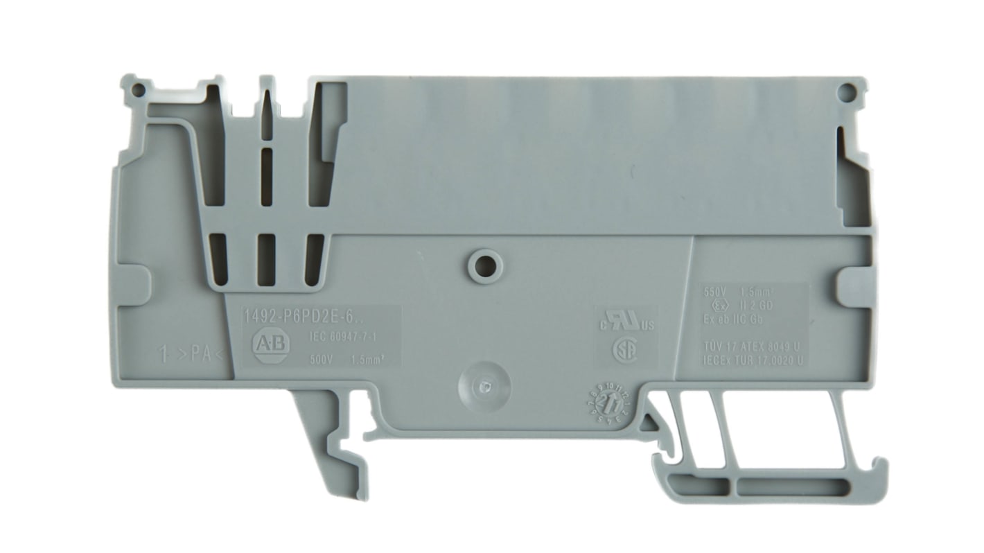 Bloc de jonction de traversée Rockwell Automation 1492-P, Gris