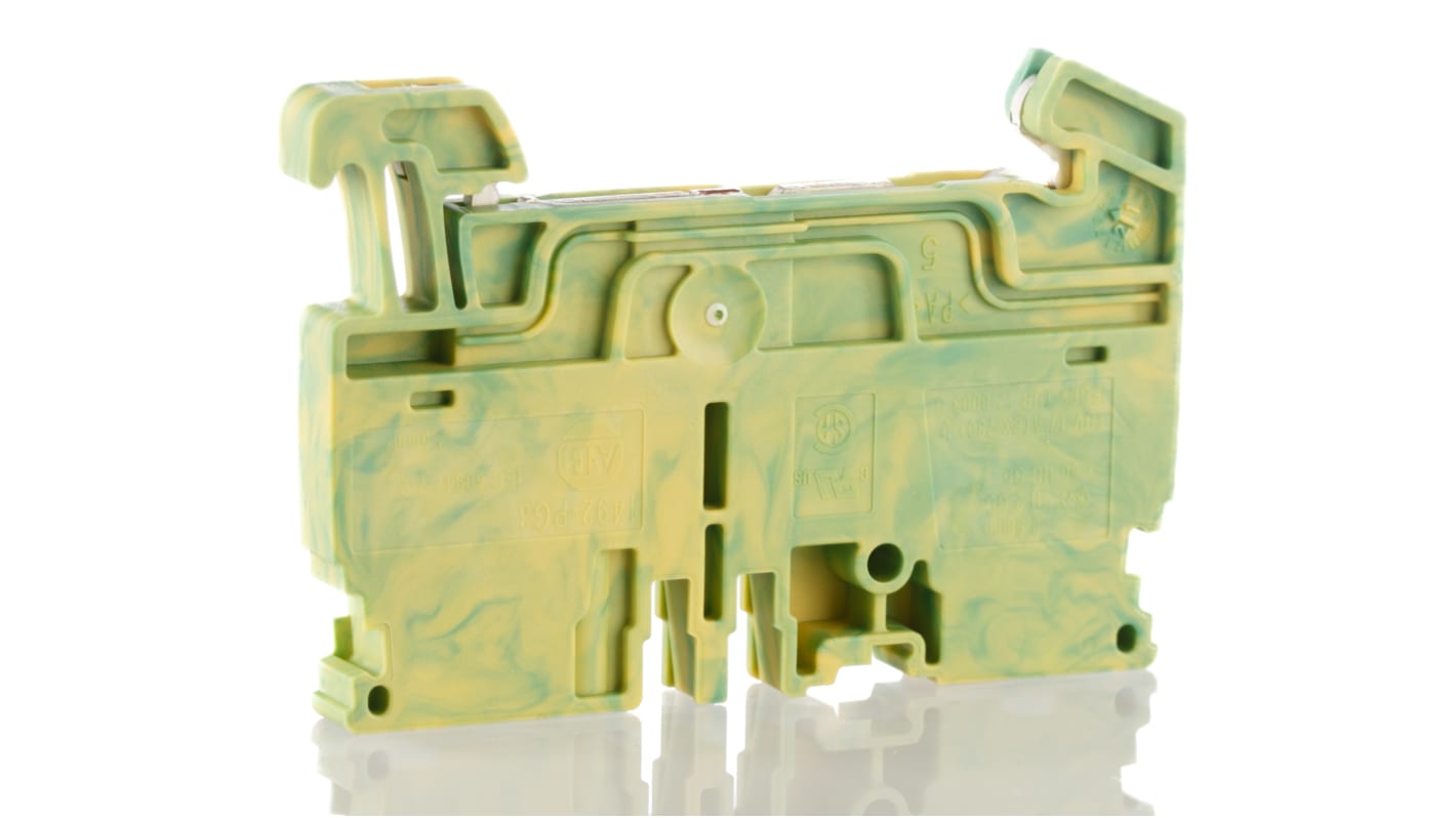 Rockwell Automation 1492-P Series Green/Yellow Feed Through Terminal Block