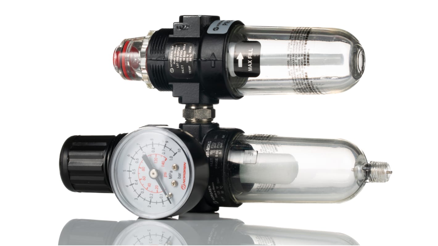 P1H200M3QG G 1/4 Filter Regulator Lubricator, Automatic