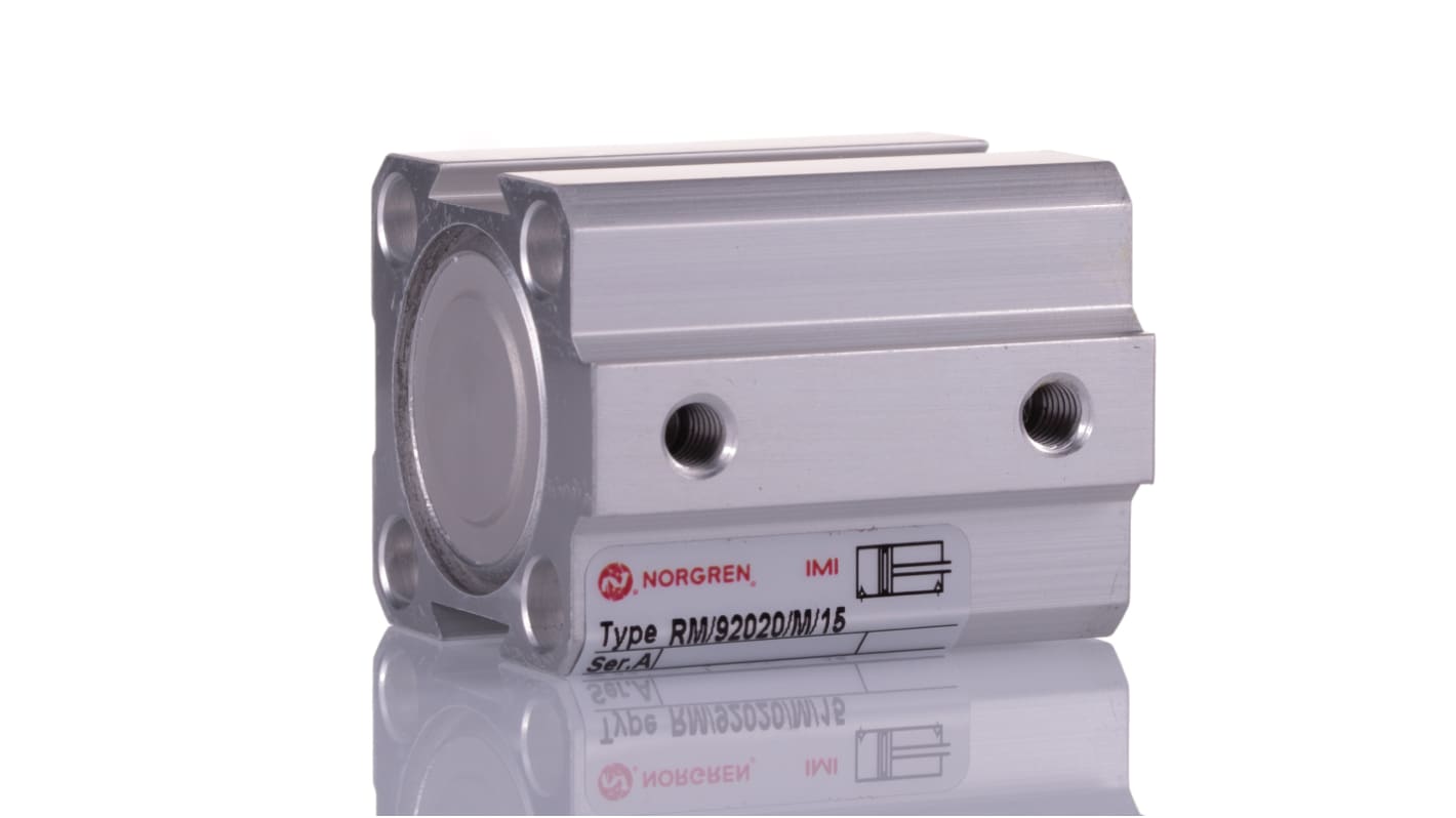 Norgren Pneumatic Cylinder - 20mm Bore, 15mm Stroke, RM/92020/M Series, Double Acting