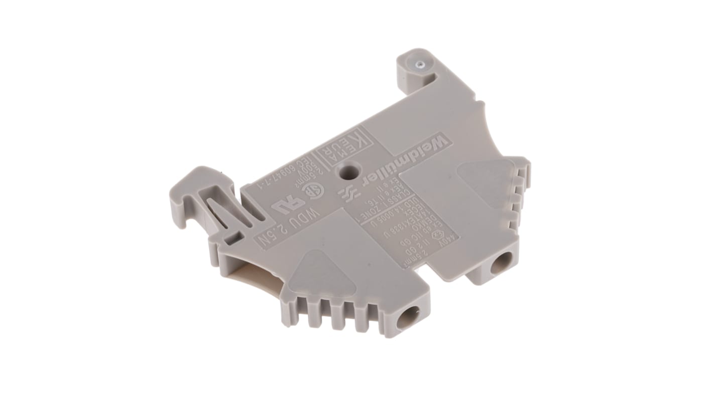 Weidmüller WDU Series Brown Feed Through Terminal Block, 2.5mm², Single-Level, Screw Termination, ATEX, IECEx