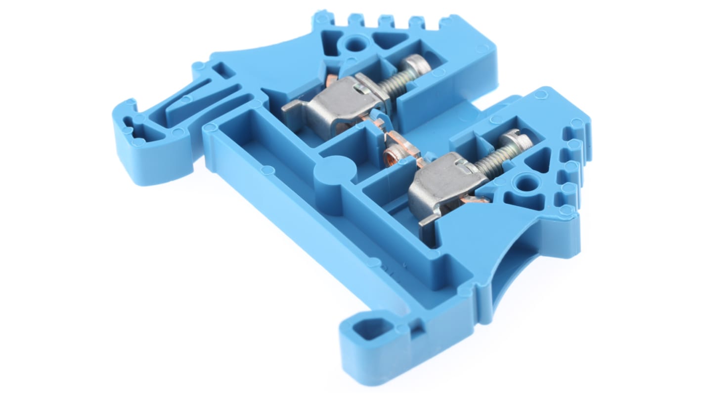 Bloc de jonction rail DIN Weidmüller WDU, 2.5mm², A visser, Bleu