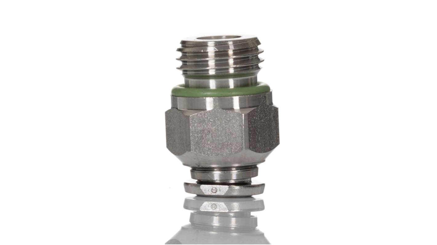 Norgren Pneufit S Series Straight Threaded Adaptor, G 1/4 Male to Push In 6 mm, Threaded-to-Tube Connection Style
