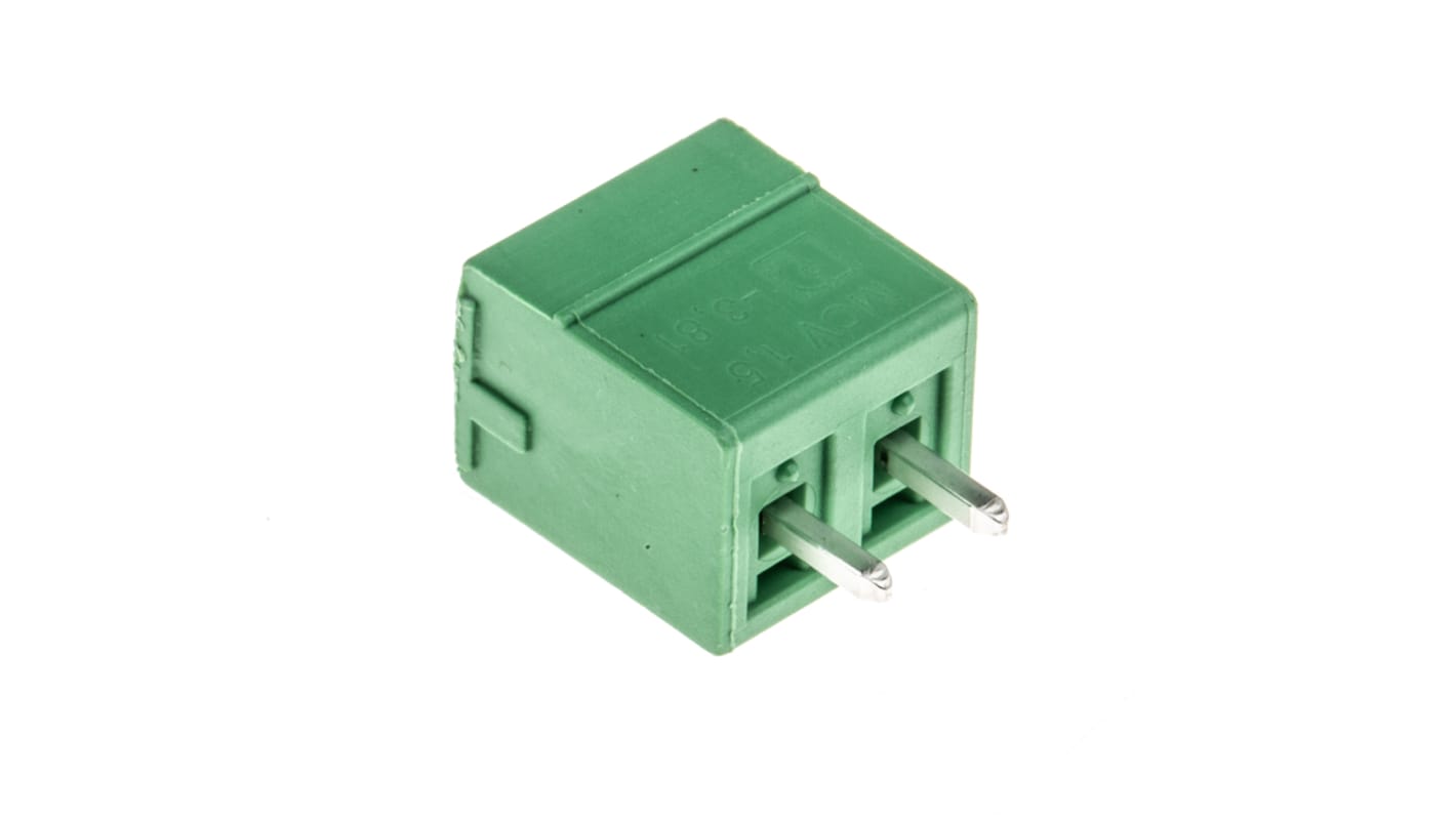 Phoenix Contact 3.81mm Pitch 2 Way Pluggable Terminal Block, Header, Cable Mount, Solder Termination