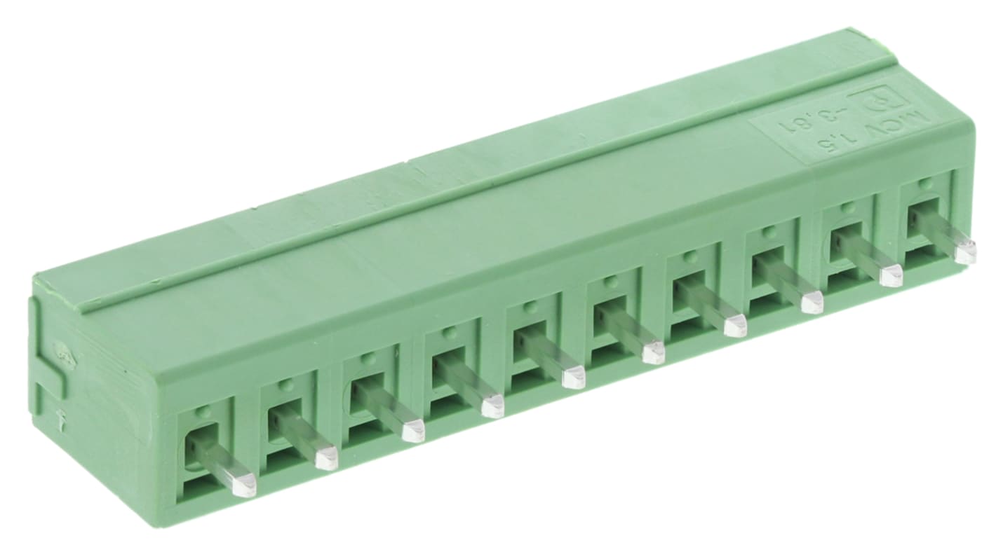 Phoenix Contact 3.81mm Pitch 10 Way Pluggable Terminal Block, Header, Through Hole, Solder Termination