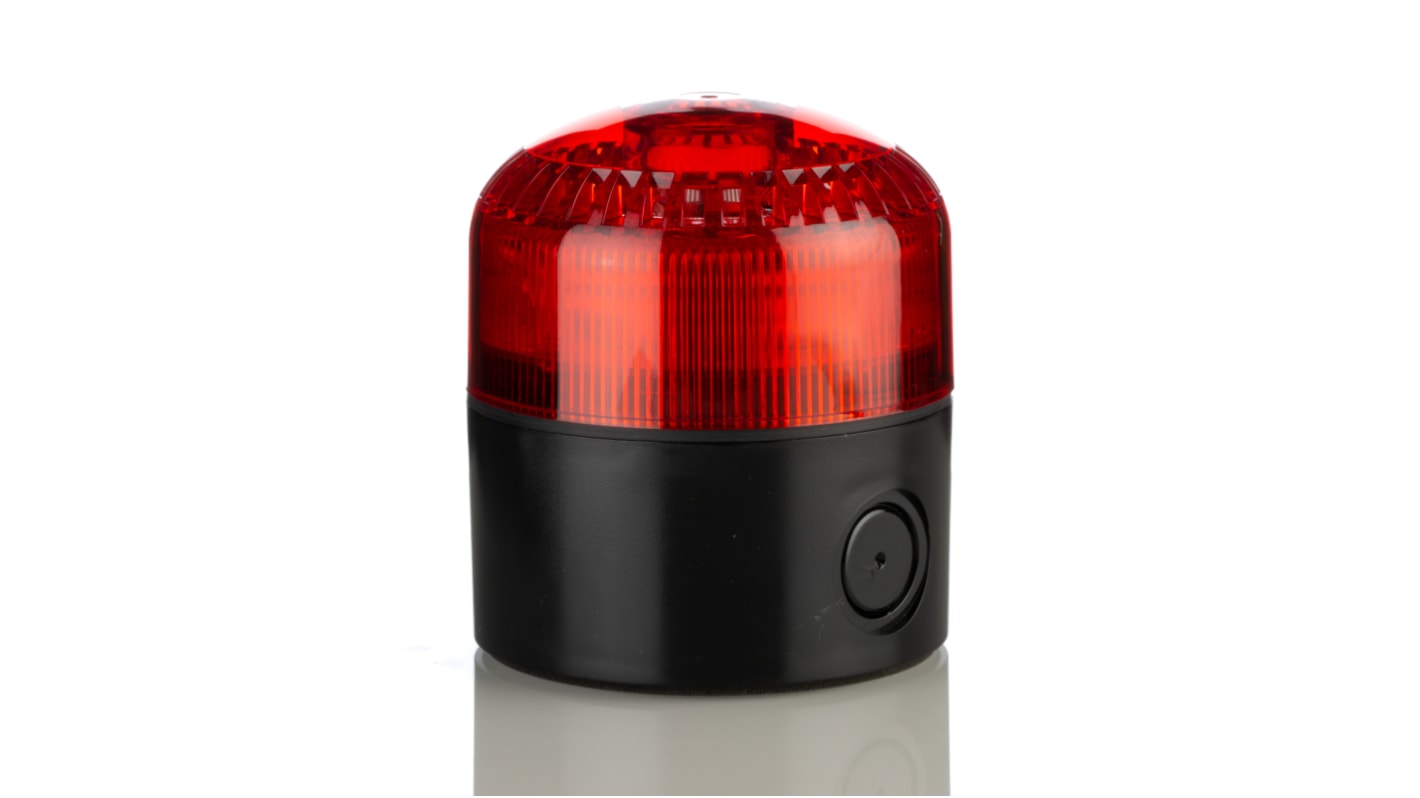 Indicator luminoso y acústico LED RS PRO, 12 → 24 V., Rojo, Múltiples efectos de iluminación, 105dB @ 1m, IP65