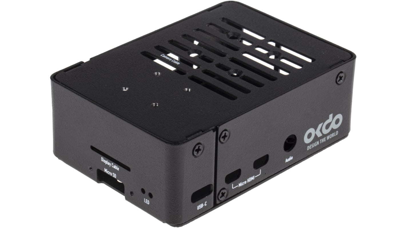 Okdo Steel Case for use with Raspberry Pi 4 in Black