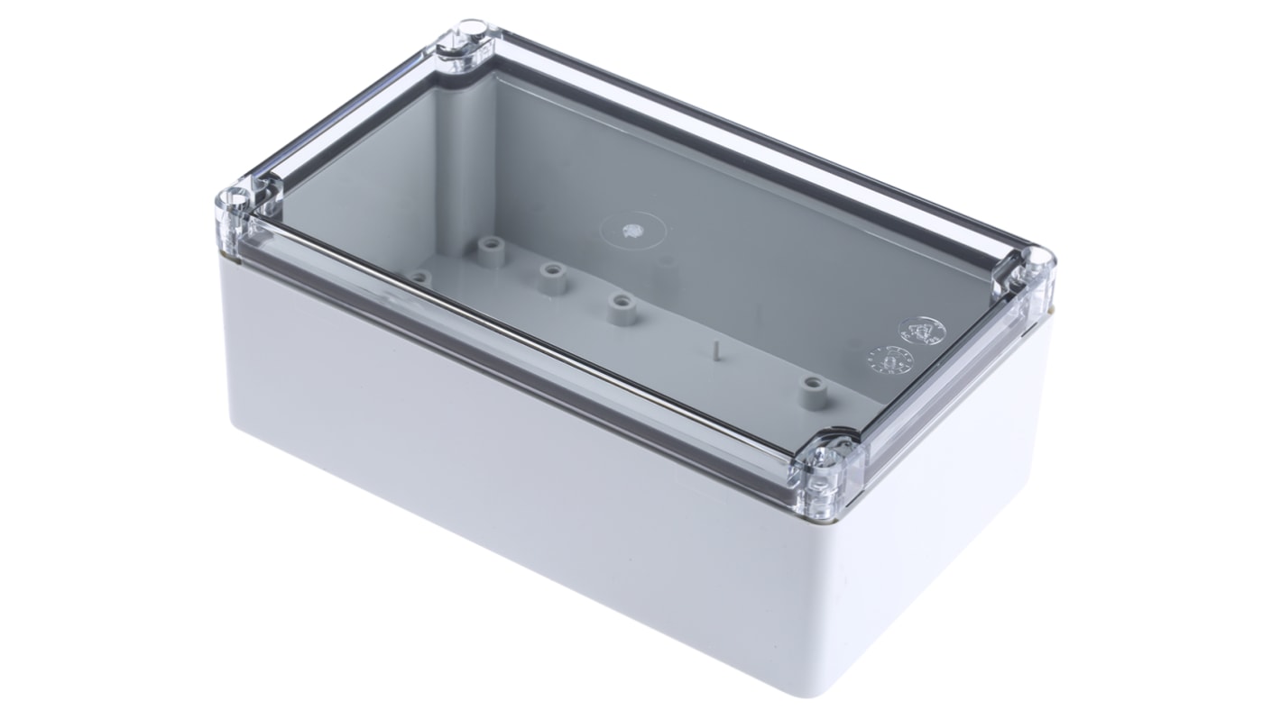 Fibox Grey Polycarbonate Enclosure, IP66, IP67, Silver Lid, 200 x 120 x 75mm