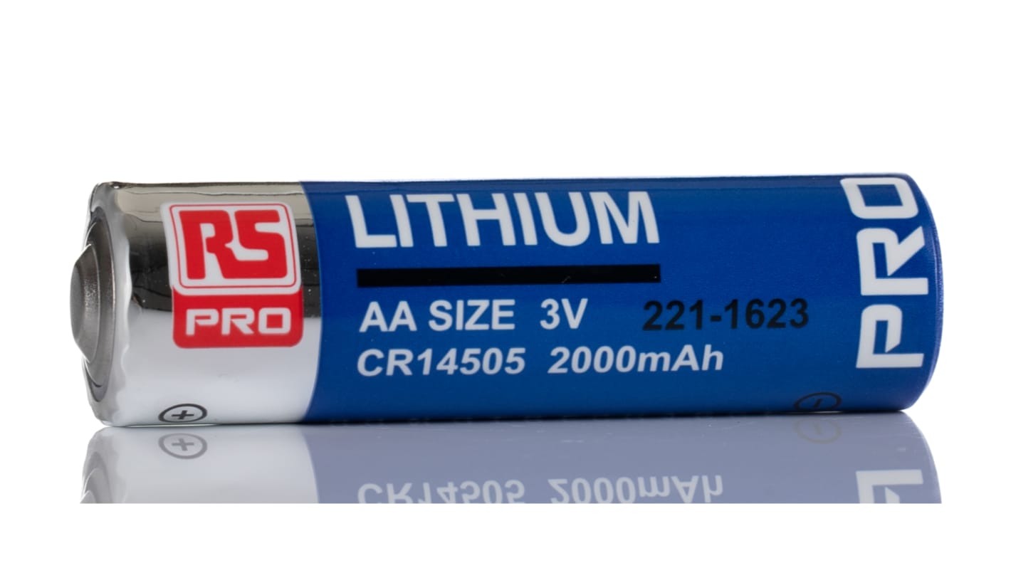 RS PRO Lithium Manganese Dioxide AA Battery 3V