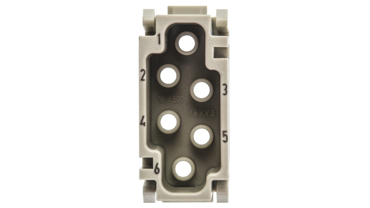 Conector de alimentación de altas prestaciones Harting 09140063001, Macho, Serie Han-Modular, 6 contactos, Han E