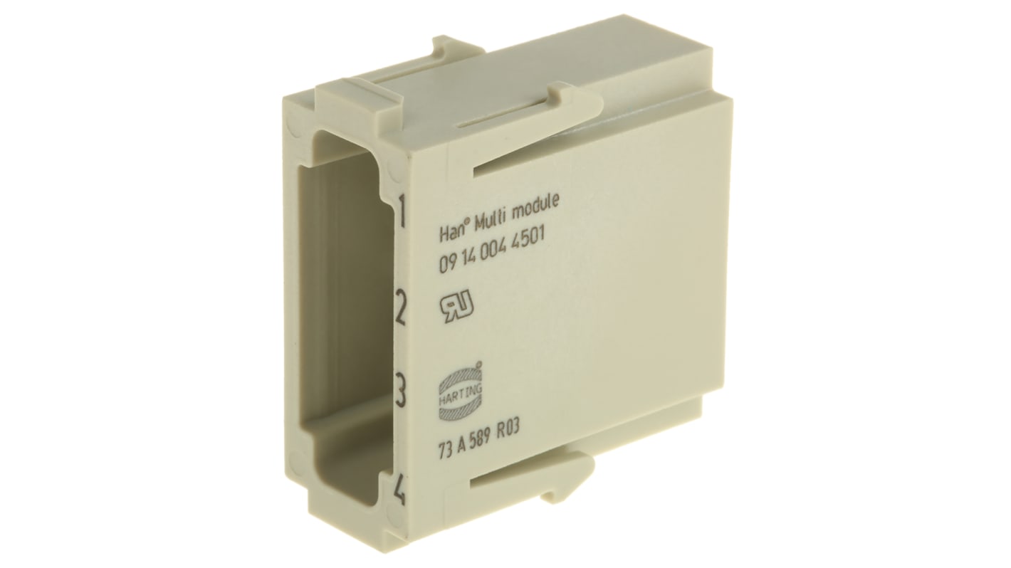 Boîtier pour connecteur HARTING série Han-Modular, 4 contacts , 1.5A, Mâle