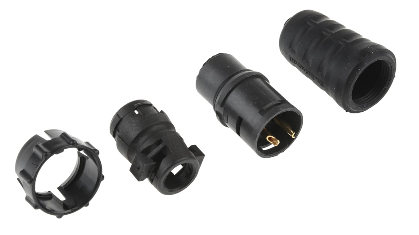 Conector circular Switchcraft hembra serie EN3 de 2 vías hembra, montaje aéreo, IP68, IP69K