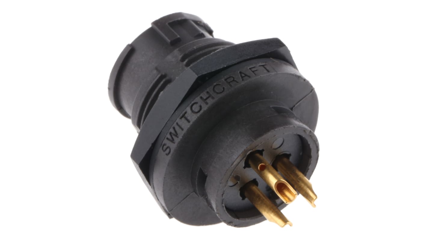 Switchcraft EN3 Rundsteckverbinder Stecker 3-polig, Tafelmontage, Lötanschluss IP68, IP69K