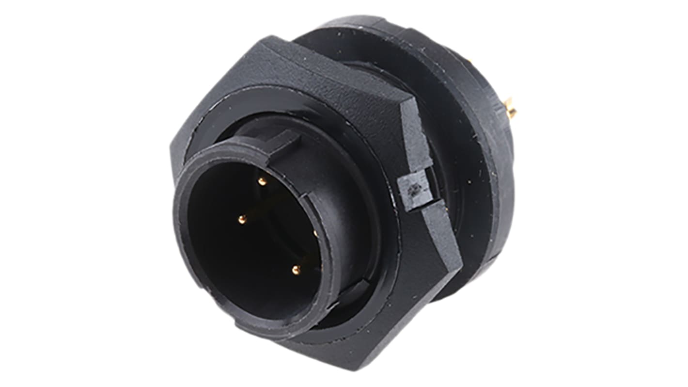 Switchcraft Circular Connector, 4 Contacts, Panel Mount, Plug, Male, IP68, IP69K, EN3 Series