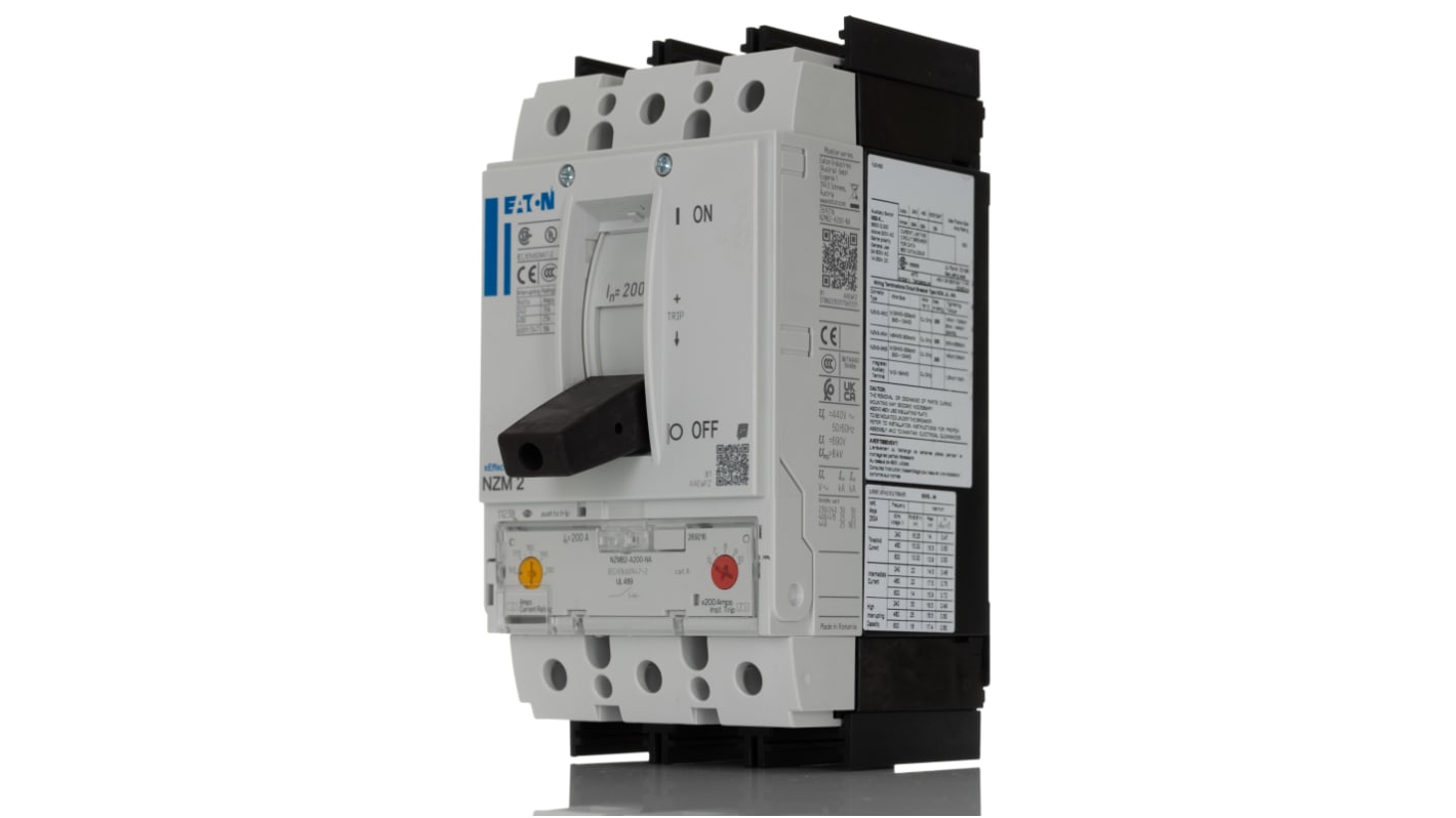 Eaton Moeller Thermal Magnetic Circuit Breaker - 3 Pole 440V ac Voltage Rating DIN Rail, 200A Current Rating