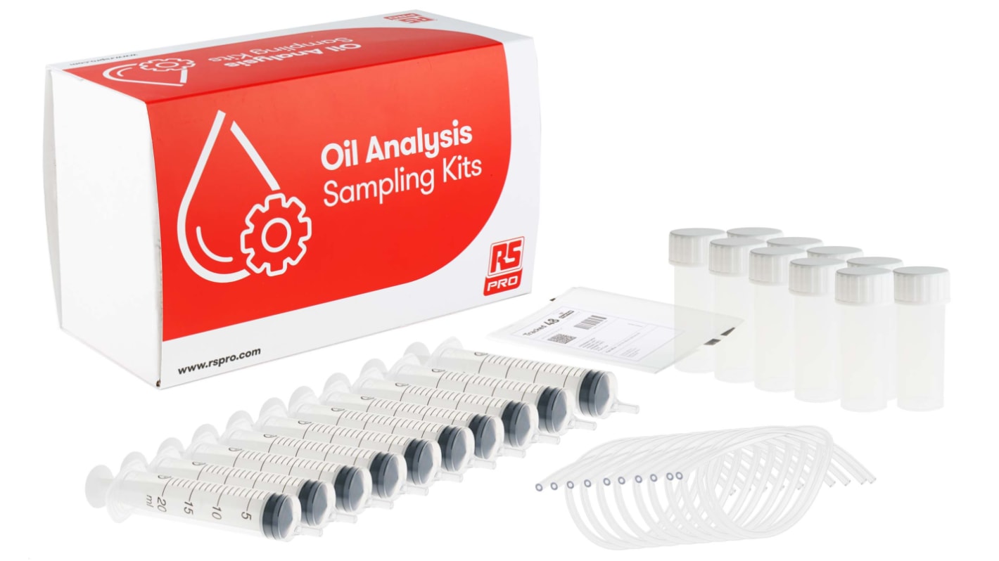 RS PRO  10 unit Box Oil Test Kit and Analysis Service for Automotive, Industrial Machinery and Manufacturing, Marine