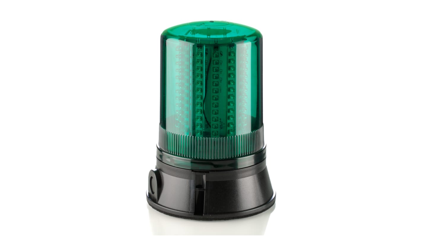 Segnalatore LED Lampeggiante, Rotante, Fisso Moflash, LED, Verde, 70 → 265 V.