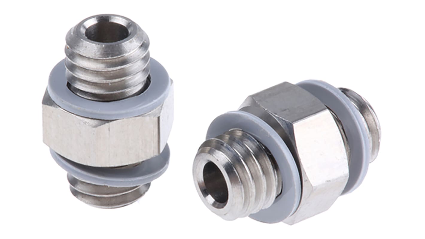 SMC M Series Bulkhead Threaded Adaptor, M5 Male to M5 Male, Threaded Connection Style