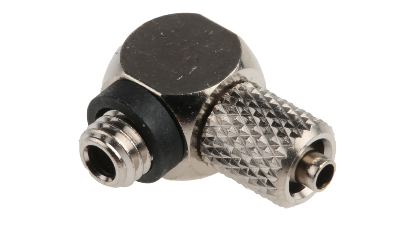 SMC M Series Elbow Threaded Adaptor, M5 Male to Barbed 4 mm, Threaded-to-Tube Connection Style